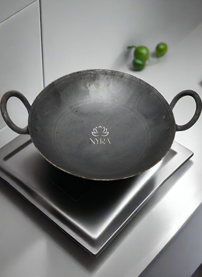 Nyra Kitchenware Black Iron Dishwasher Safe Serving Kadhai 1.5L - Image 1